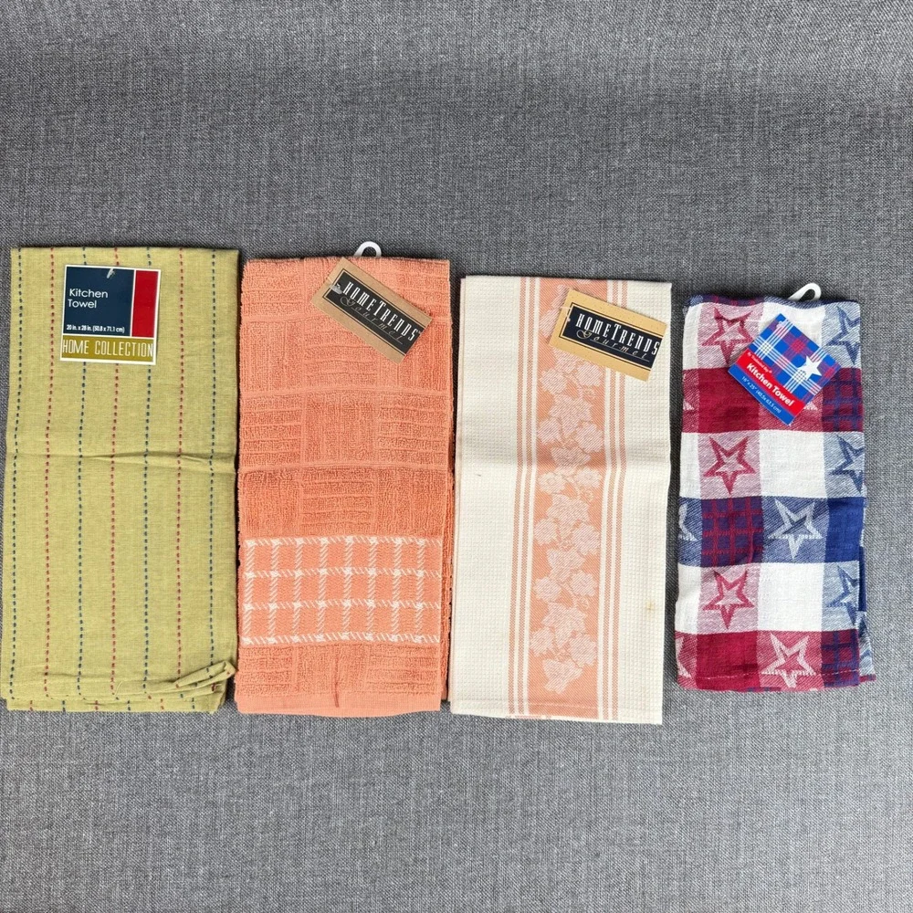 Mixed Lot 4 Kitchen Towels HomeTrends Home Collection Tradewind Bay Cotton NWT